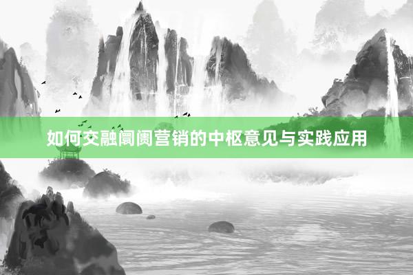 如何交融阛阓营销的中枢意见与实践应用